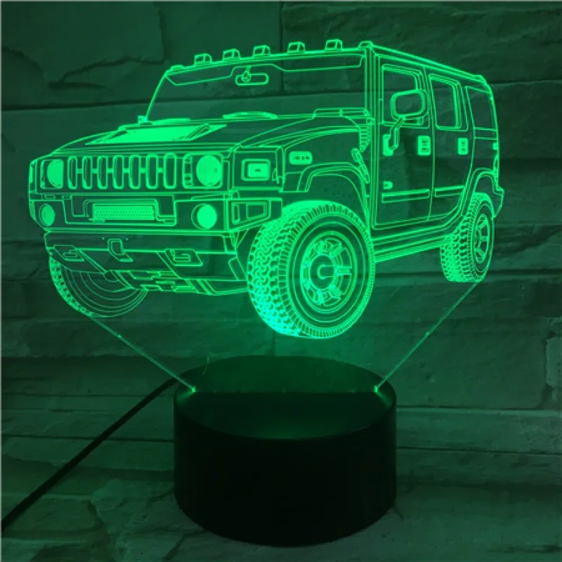 Новинка Luminaria ночник джип автомобиль внедорожный автомобиль внедорожник 3D иллюзия Лампа светодиодный подарок для детей Девочка спальня Deocr освещение