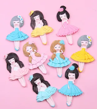 

Mini Resin Cute Ballet Girl Refrigerator Wall Apple Sticker Cartoon surprise doll accessories Action Figure Toys for Kid Adult