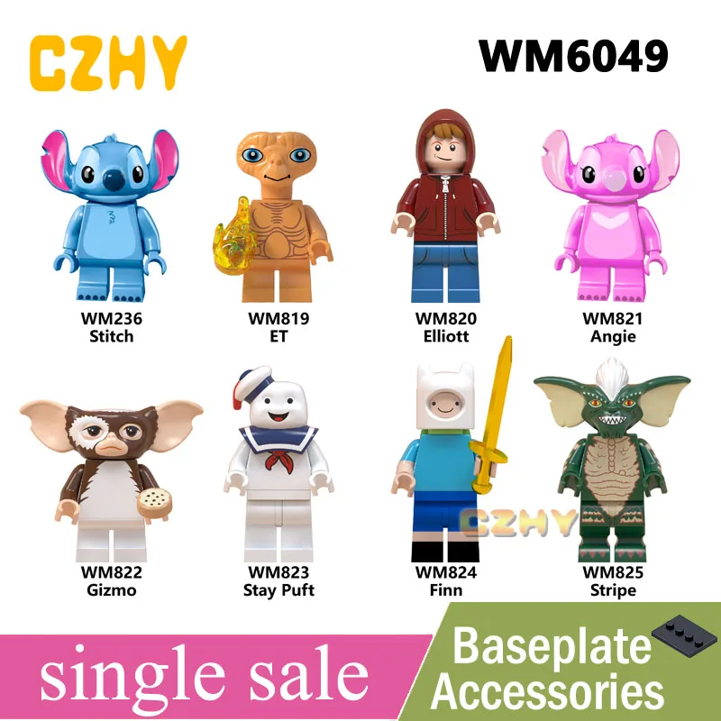 

Stitch ET Elliott Angie Gizmo Stay Puft Finn Stripe Legoe Minifigured Building Blocks Toys for Children Gift Gremlins WM6049