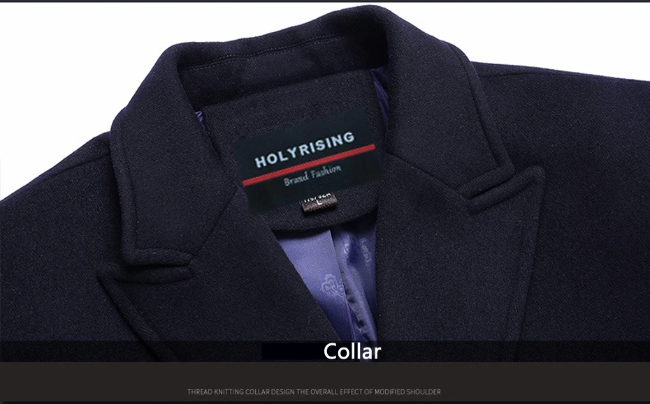 Holyrising мужское шерстяное пальто Casaco Masculino Manteau V воротник шерстяные мужские пальто теплые пальто для мужчин однобортное пальто 18542-5