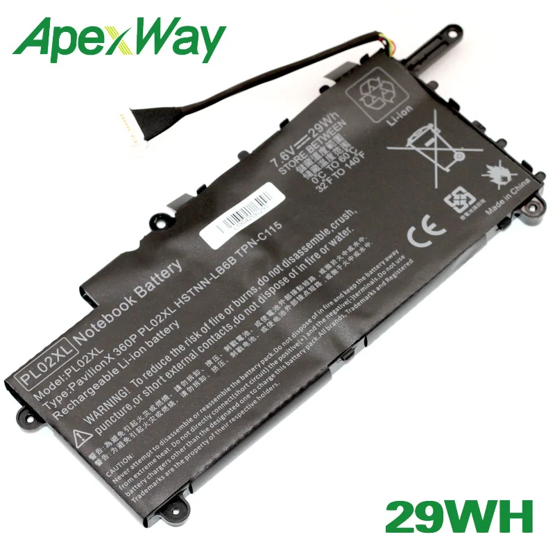 

ApexWay 29WH PL02XL 751681-421 HSTNN-LB6B HSTNN-DB6B TPN-C115 Battery for HP Pavilion 11 11-n010dx 11-n000snx X360