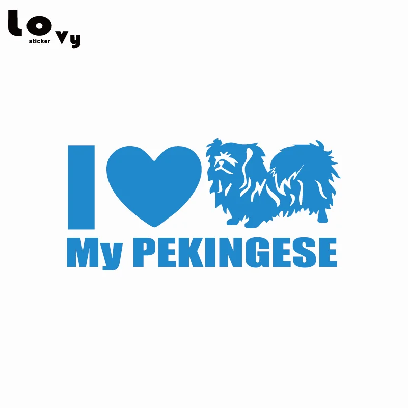 Виниловая забавная наклейка для автомобилей I Love My Pekingese мультяшная собака