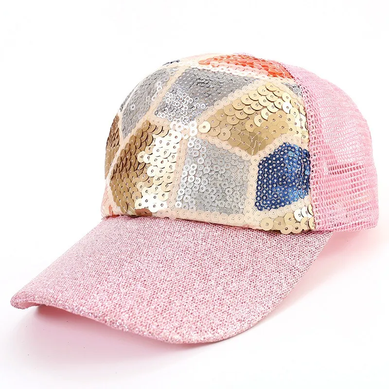 Детская летняя модная Солнцезащитная шляпа для мальчиков и девочек, бейсбольная кепка для спорта, вечеринки, дня рождения, Студенческая пляжная кепка, красивые шапочки для младенцев - Цвет: Pink