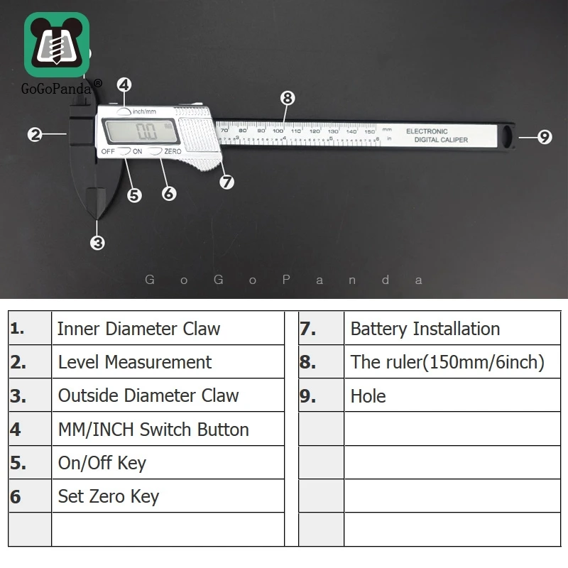 Электронный цифровой дисплей штангенциркуль 0-150 мм пластиковый измерительный инструмент внутренний внешний