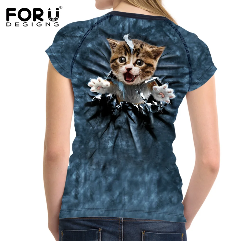 FORUDESIGNS/женские укороченные топы летняя футболка милые женские футболки с
