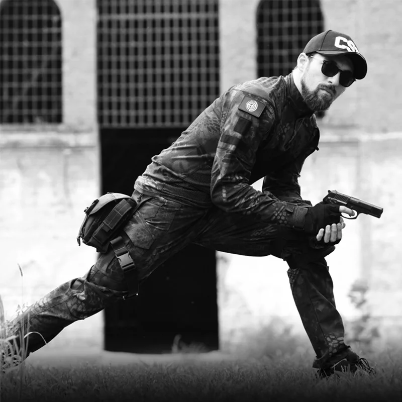  MEGE Tactical Cargo Pants Men Joggers Combat SWAT Army Military Pants Cotton Camo Pockets Stretch F