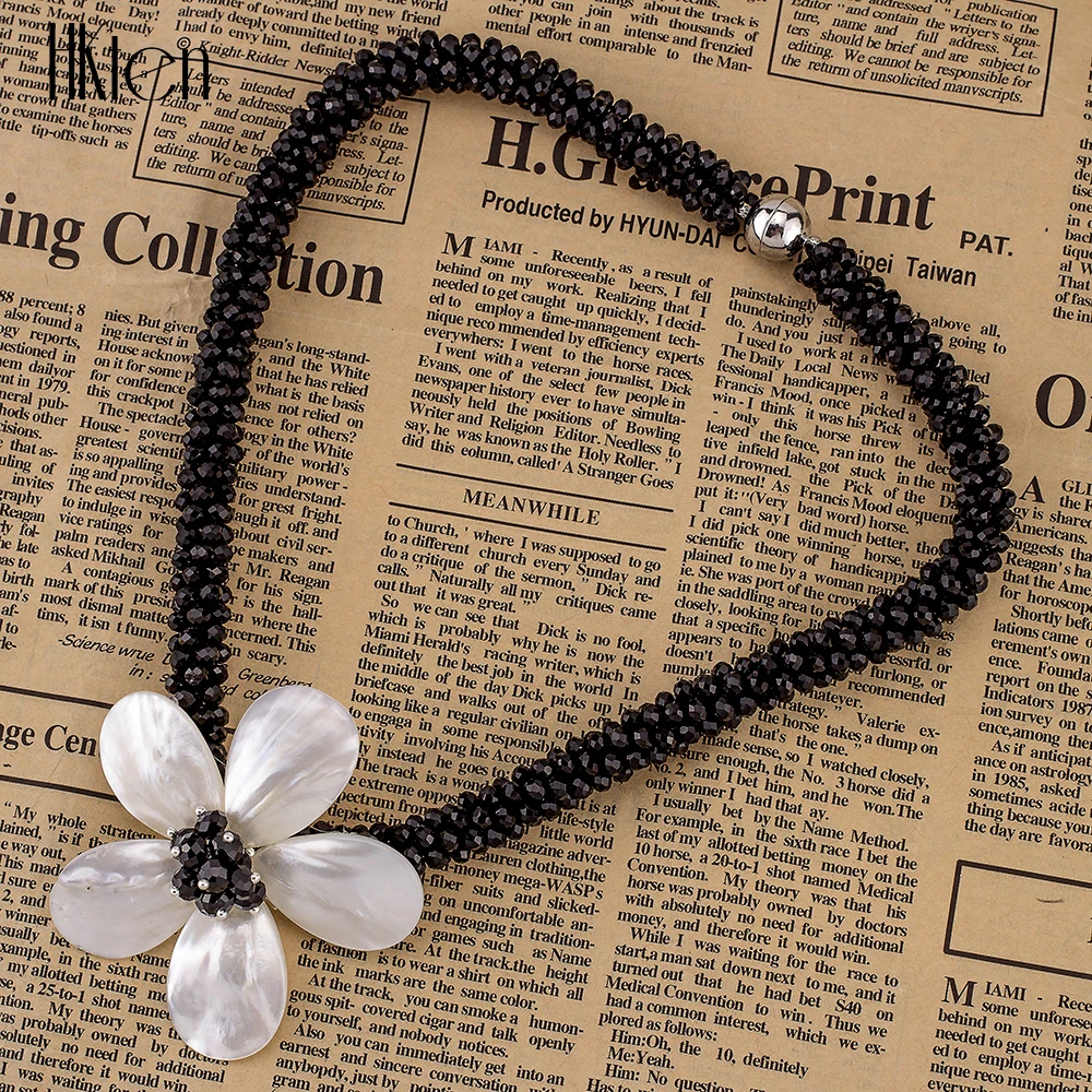 Tanie FNC1501306 najwyższej jakości naszyjnik moda kobieta naszyjnik zestawy unikalny koraliki powłoki unikalny kwiat projekt biżuteria ślubna