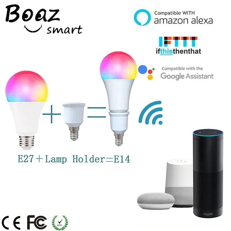 Смарт-лампа Boaz, 7 Вт, Wifi, с регулируемой яркостью, умный светильник ...