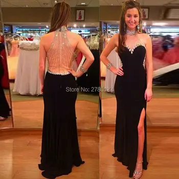 

2020 Hot Sale Beading Mermaid Halter Off The Shoulder Backless Formal Evening Dresses Vestidos De Fiesta Robe De Soiree