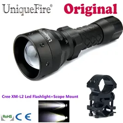 UniqueFire 5 Режима Увеличить Led Фонарик 1407 Cree XM-L2 Led 1200 Люмен Белый Свет Фонарик Факел + Сфера Крепление Для Охоту