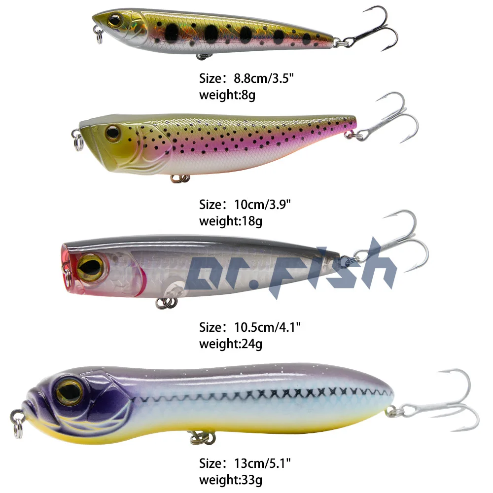 Hard Bait Topwater Lure Fishing Bait Hardbait Kit VMC Treble Hook