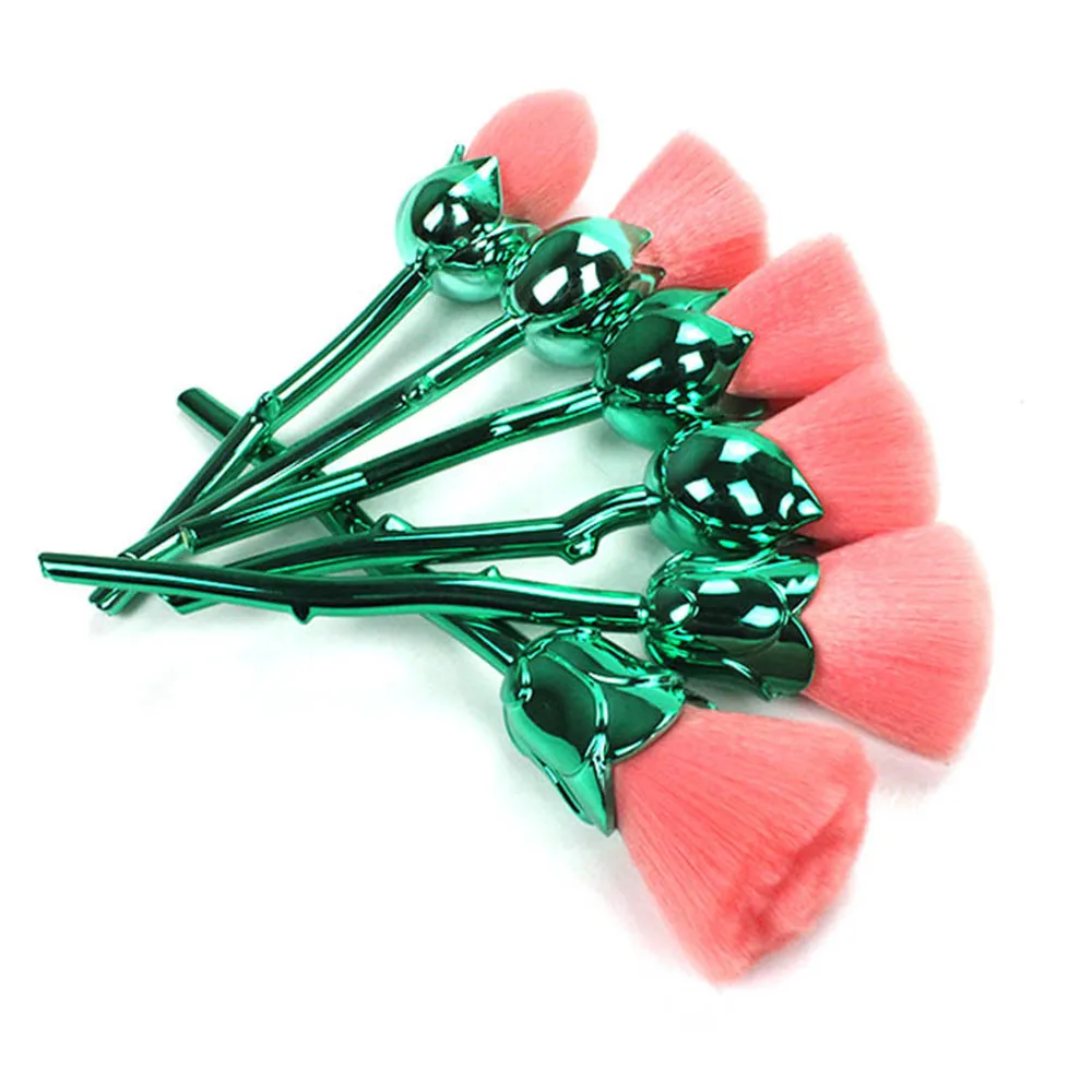 CREEZE 6pcs Rose Shape Makeup Brushes Foundation Powder Make Up flower