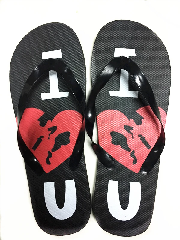 

2019 new style women flip flops Clearance true size flat print PVC slippers shoes