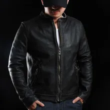 Зимняя теплая DHL брендовая одежда винтажные куртки, мужские Байкерские Куртки из натуральной пакистанской коровьей кожи. Размера плюс