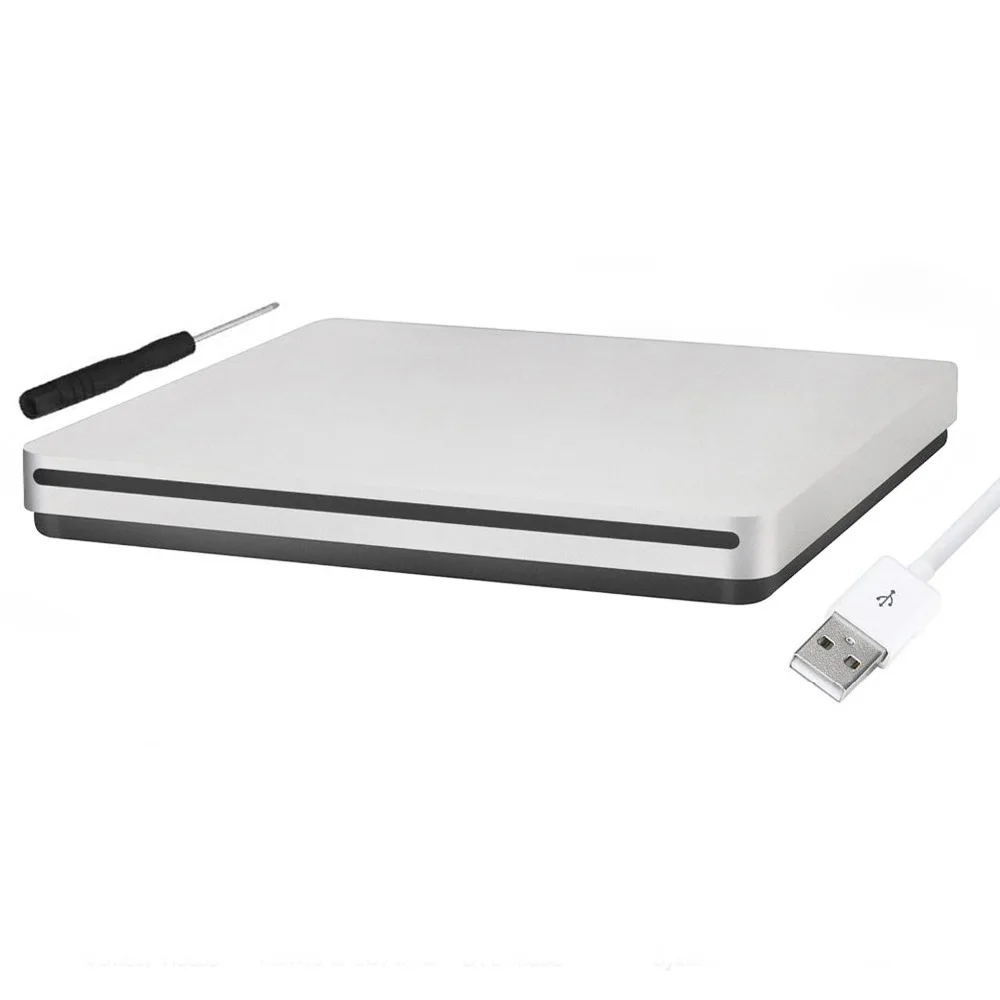 

Silver Super Slim External Slot in DVD RW Enclosure USB 2.0 Case 9.5/12.7mm IDE Optical Drive For laptop Macbook without Driver