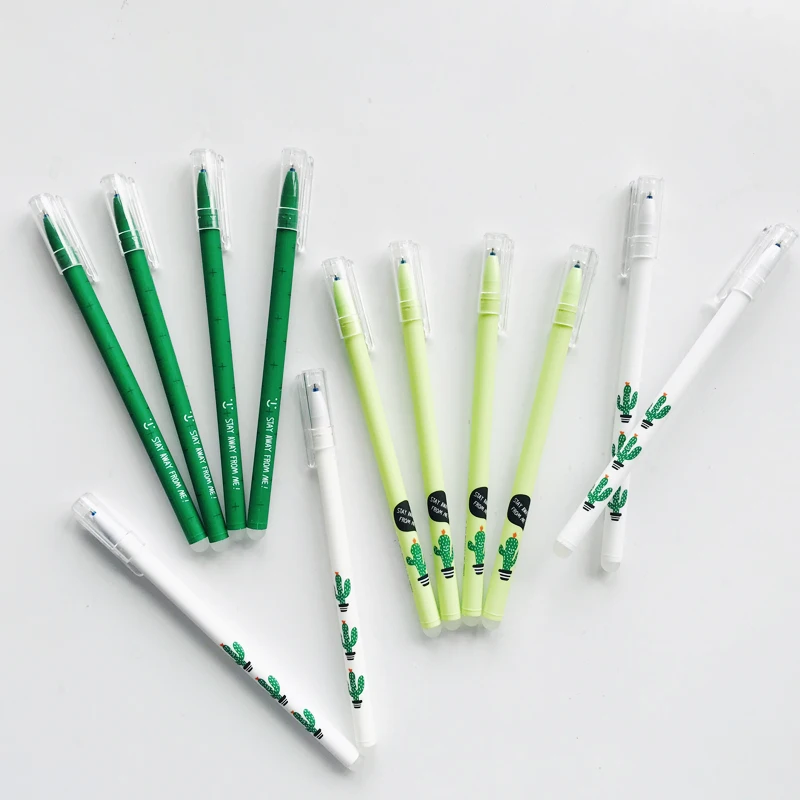

3pcs/lot Fresh Cactus Erasable Gel Pen Rollerball Pen School Office Supply Kids Gift Stationery 0.35mm Blue Ink