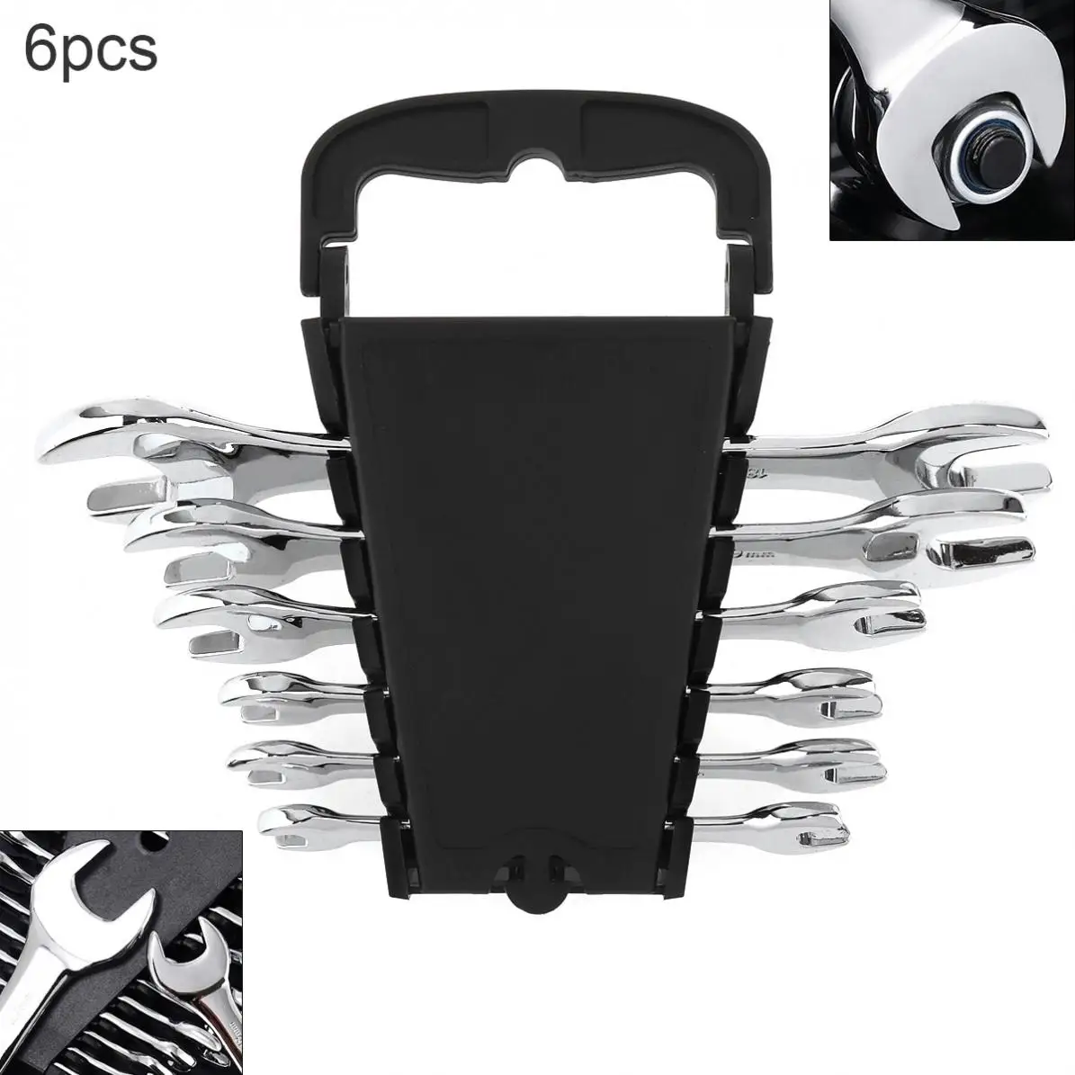 

6pcs/set Adjustable Wrenches Reversible Combination Ratchet Wrench Handle Wrench Socket Spanner Set for Installation