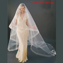Вуаль для свадьбы 3 м, однослойная свадебная фата белого цвета и цвета слоновой кости, Длинная фата для невесты, 2 м, 1,5 м, дешевые свадебные аксессуары, быстрая
