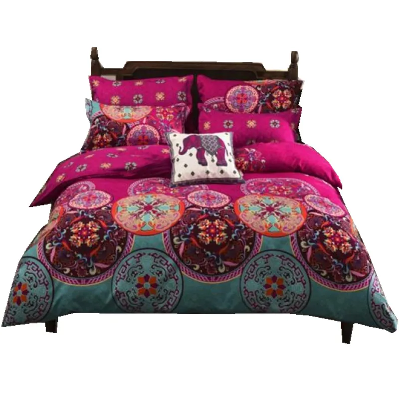 

4 /3PCS3d bedding sets Sham Boho Mandala duvet cover set winter bedsheet queen king size Cotton folk-custom Bed set
