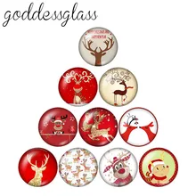 Рождественский олень 10 шт. Смешанные 12 мм/18 мм/20 мм/25 мм круглые фото стекло кабошон демонстрация с плоской задней частью делая результаты ZB0586