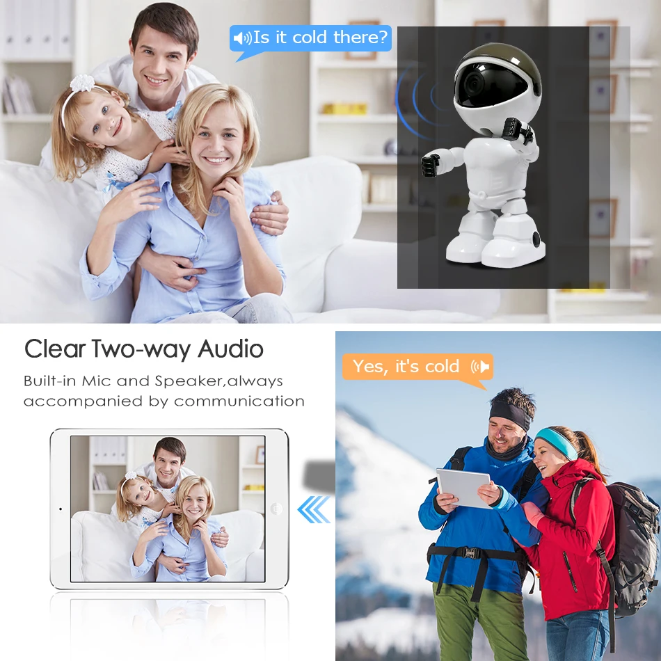 HD 1080P домашняя ip-камера безопасности, беспроводная камера-робот, Wifi камера ночного видения, 2MP камера наблюдения, CCTV аудио, детский монитор