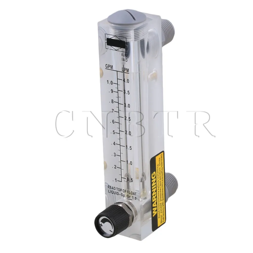 

CNBTR 17 x 3.2cm LZM-15T 0.1-1GPM/0.5-4LPM Panel Type Flow Meter Flowmeter for Water Liquid Measurement With Adjustable Knob