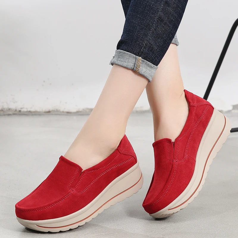 Балетки kilobili женские замшевые туфли на платформе без застежки повседневные - Фото №1