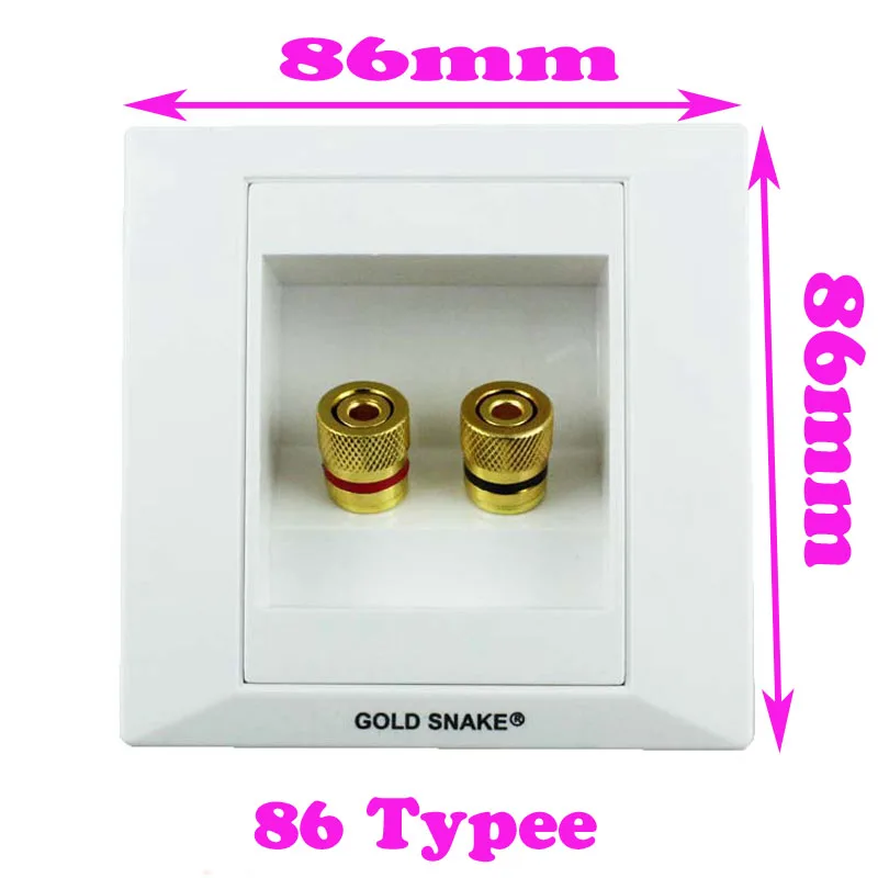 

15PCS 86 Type New Style 2 Ports Banana Sound Box Speaker Wall Plate 86*86mm Banana Panel Mounting