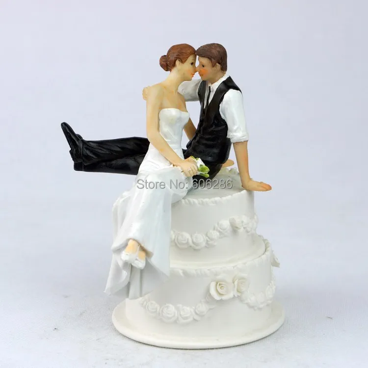 Bride Groom Couple WePQing Cake Topper Love Favors Resin Figurine Decoration ddd 