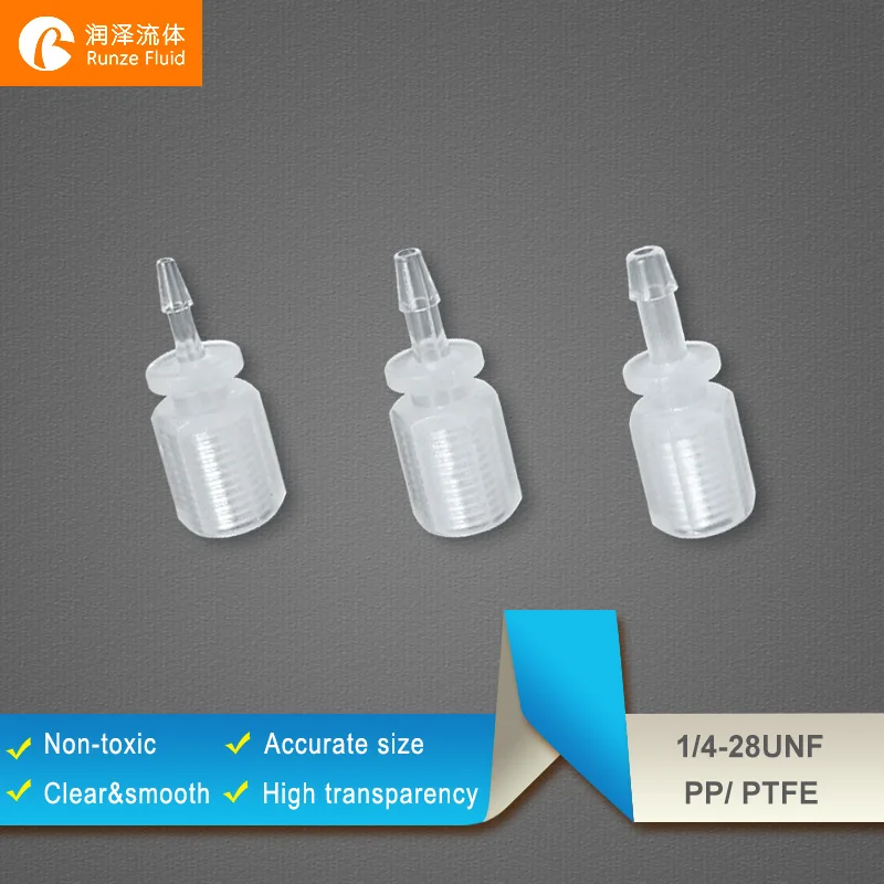 

FDA Plastic Barbed Adapters 1/4-28UNF Female to Barbed End