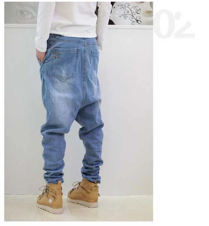 Синие рваные джинсы, мужские шаровары, джинсовые штаны, американские мешковатые джинсы, свободные брюки, Мужская одежда, джоггеры, большой размер 28-40