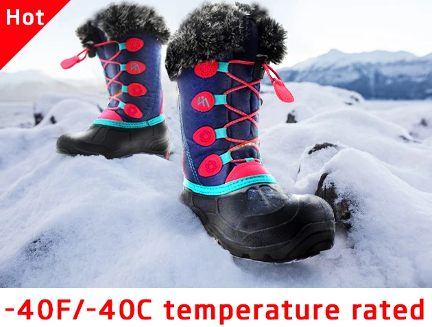 

Kids Insulated Rubber Boots Brand High quality children's Winter Snow Boots Boy Girls Shoes Snow ICEFACE 1-13 SIZE 5COLORS