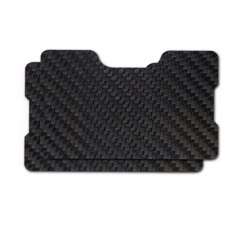 Держатель для карт из углеродного волокна для мужчин Мини RFID Анти-Вор бумажник для карт тонкий кредитный держатель для карт - Цвет: 2 plate black