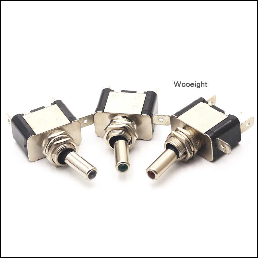 Wooeight New Auto Car Boat Truck Illuminated LED Toggle Switch With Safety Aircraft Flip Up Cover Guard ASW-07D 12V 20A (6)