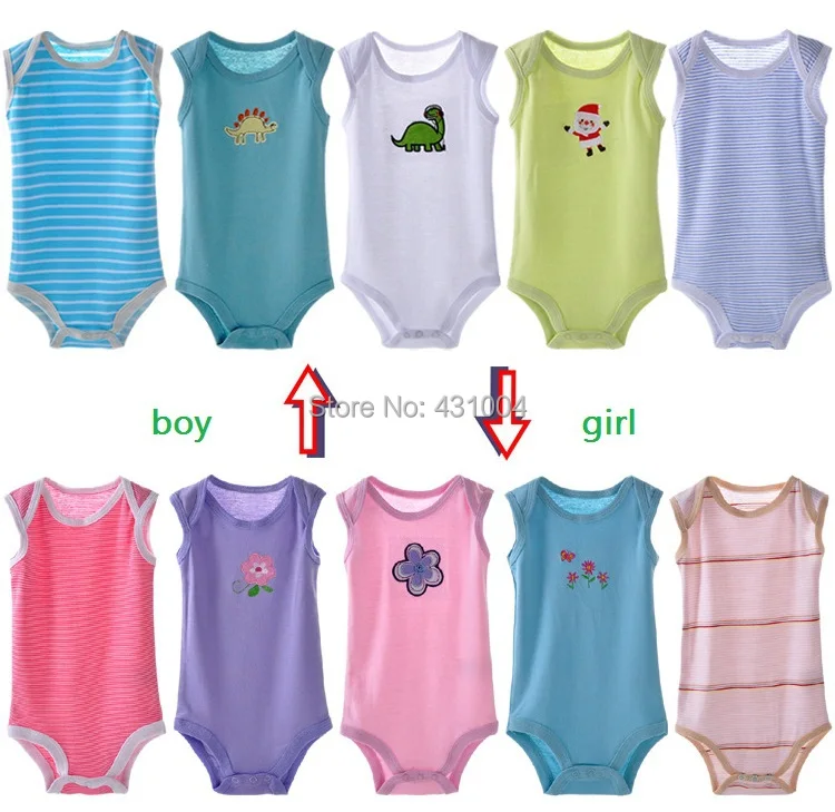 

Baby bodysuit Infant Sleeveless Clothes &Jumpsuit 100% Cotton 5 pcs/pack