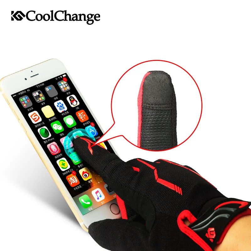 CoolChange Cycling Gloves Touch Screen GEL Pad Outdoor Sport Luva Ciclismo Bike Glove Man MTB Full Finger Bicycle Phone Gloves 3