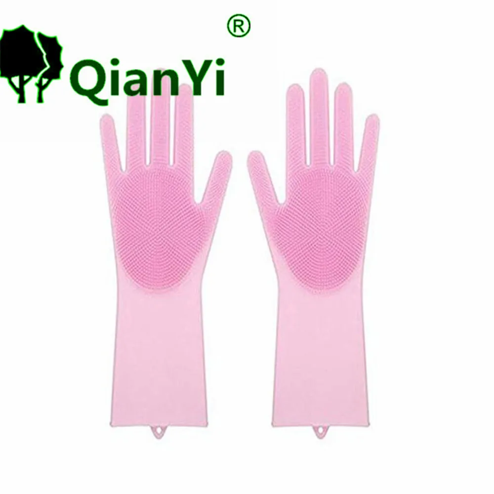 1 accoppiamenti del silicone piatto scrubber guanti di gomma per uso ... Vasca per lavare i piatti