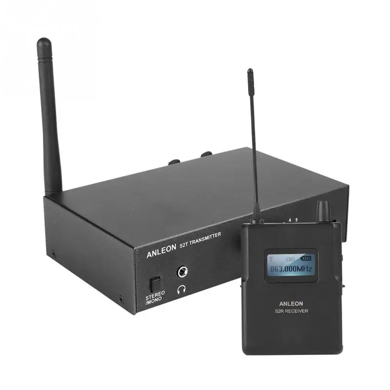 

For ANLEON S2 Stereo Wireless Monitor System Wireless Earphone Microphone Transmitter System 863-865MHZ 100-240V NTC Antenna