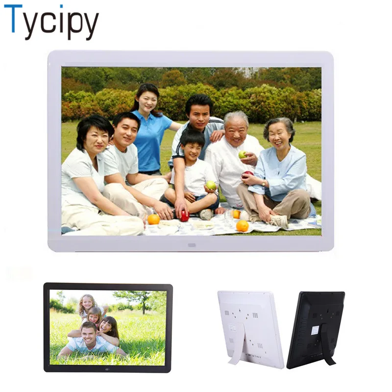 Tycipy 15 &quotЦифровая фоторамка HD LED Электронный двухсторонний ЖК экран с пультом