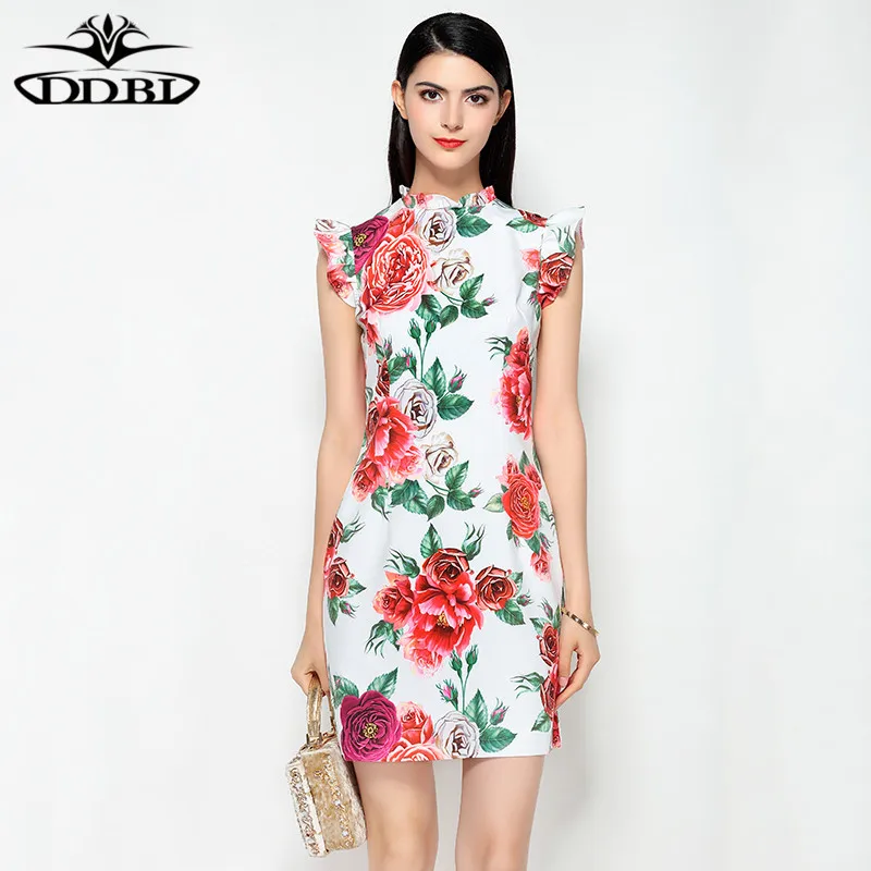 tunic dress floral white dresses sexy dress for women summer s-7xl  20180526