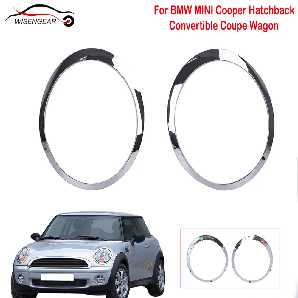 WISENGEAR 1Pair Front HeadLight Headlamp Rims Surrounds Cover Trim Ring