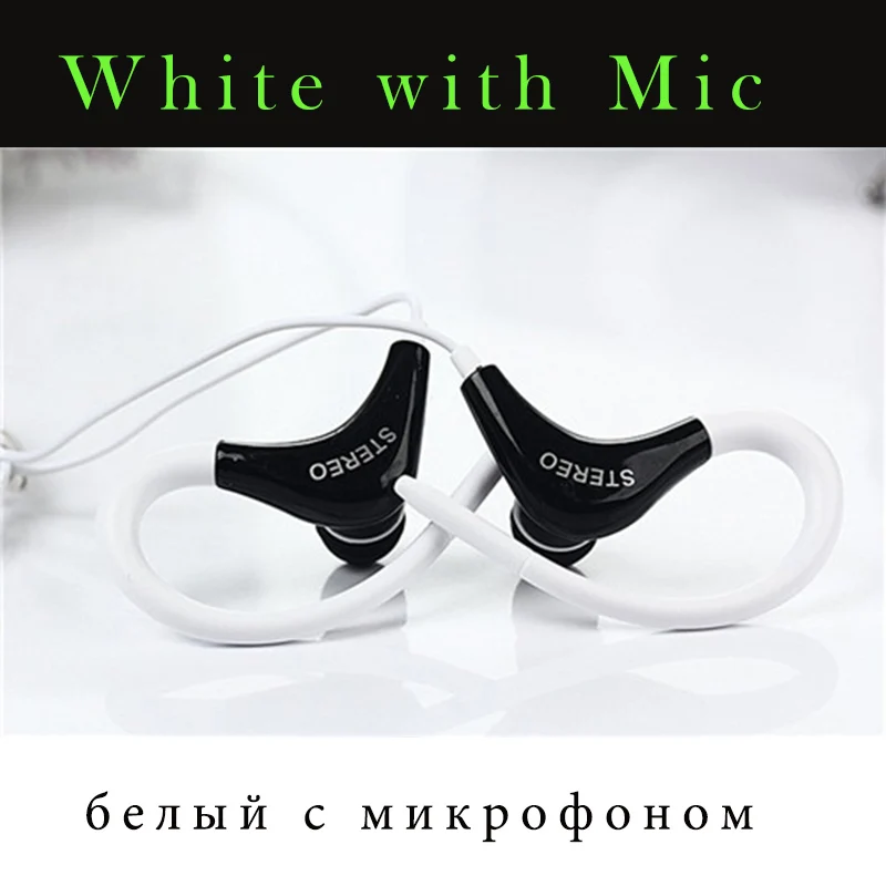 Популярные наушники, Спортивная гарнитура 3,5 мм разъем Проводная гарнитура с Контрольный динамик гарнитура для смартфона ноутбука Fone de ouvido - Цвет: White
