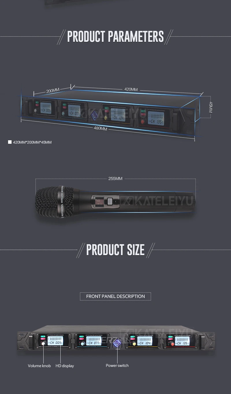 Беспроводная микрофонная система 8000GT Профессиональный UHF канал динамический микрофон Профессиональный 4 караоке микрофон сценический микрофон