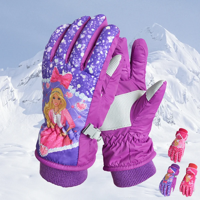 Closeout Ski-Gloves Skiing Waterproof Winter Kids Girls Boys Princess Children Cartoon Vq31YGQA