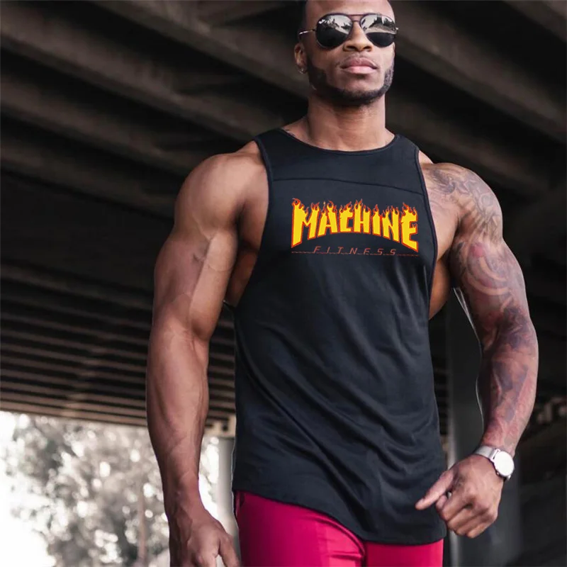 Muscleguys Gyms Tank Top Men Workout Clothing Bodybuilding Stringer Muscle Vests Cotton Patchwork Singlets fitness homme