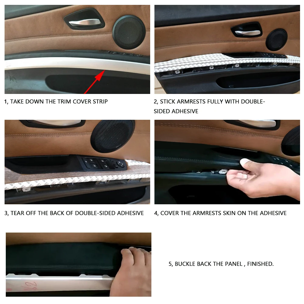 Для BMW 3 серии E90 2005 2006 2007 2008 2009 2010 2011 микро кожа Внутренняя дверь для вождения