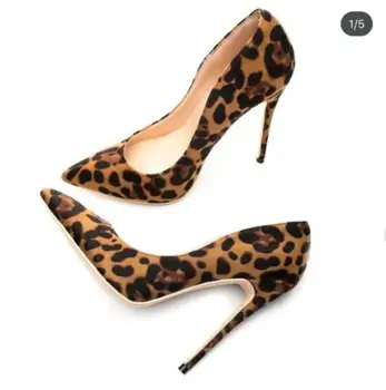 

SUEDE leather leopard pump high HEEL women shoes sexy dress pump