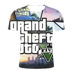 Крутая Мужская футболка GTA5 Grand Theft Auto игра GTA 5 цветная футболка с принтом в парных парках футболка забавная одежда мужские летние футболки