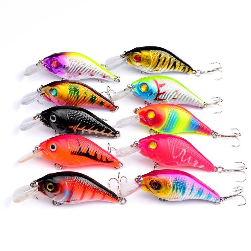 

10pcs/lot Mini Japan Top-water Wobbler Fishing Lure 75mm/ 10g Isca Artificial Hard Bait Saltwater Crankbait tackle For Sea Lake
