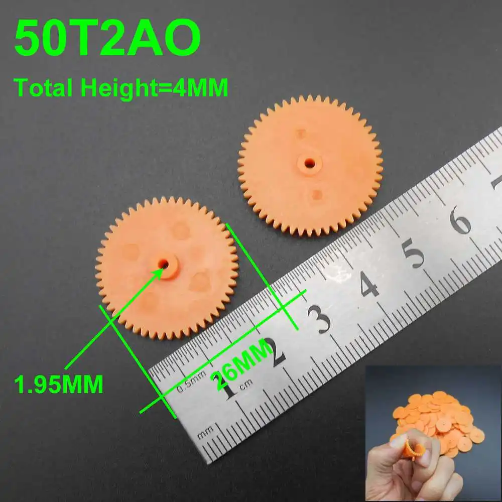5Pc/20Pc 0.5M 플라스틱 스퍼 기어 1.95mm 보어 2mm 샤프트에 딱 맞는 28T-120T 다중 톱니 옵션 DIY 모델 변속기 기어